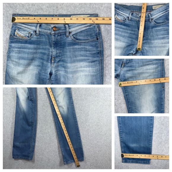 Diesel Jeans Women 27x32 Blue BOOTZEE Slim Bootcut Stretch 0802P Light Wash - Picture 10 of 10